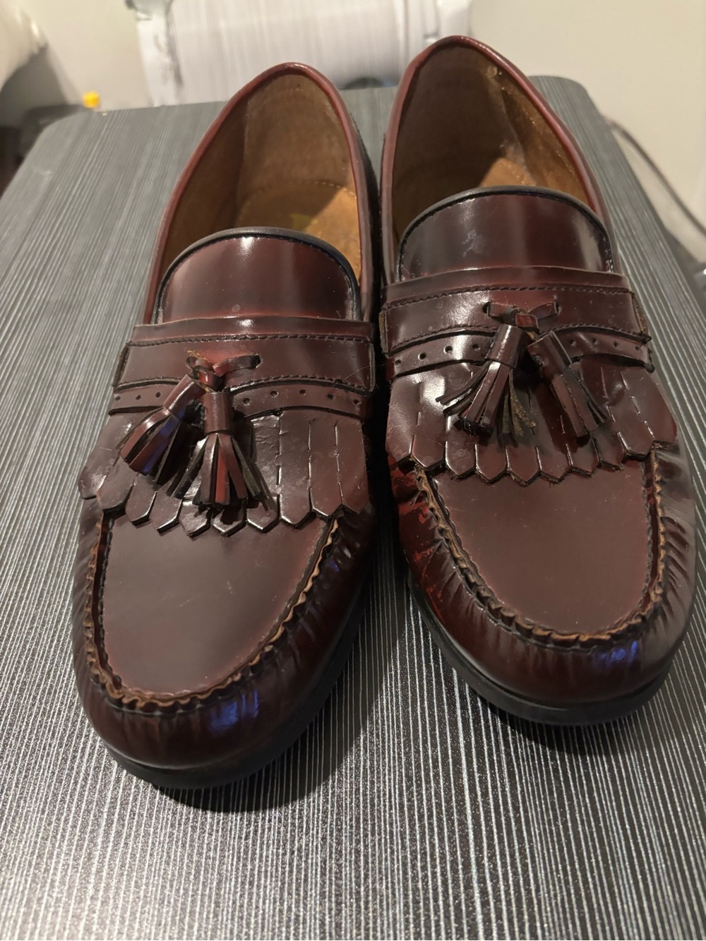 Men's Tassel Kiltie Slip-On Loafers in Dark Brown